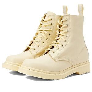 🩵NIB Dr. Martens 1460 Toile Mono Cream Pascal Virginia Leather Boots Size 8